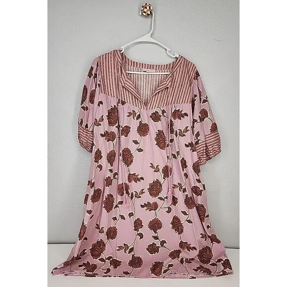 Knox Rose XL | Boho Peasant Prairie Western Ditsy Floral Bubble Sleeve Dress - Picture 2 of 7